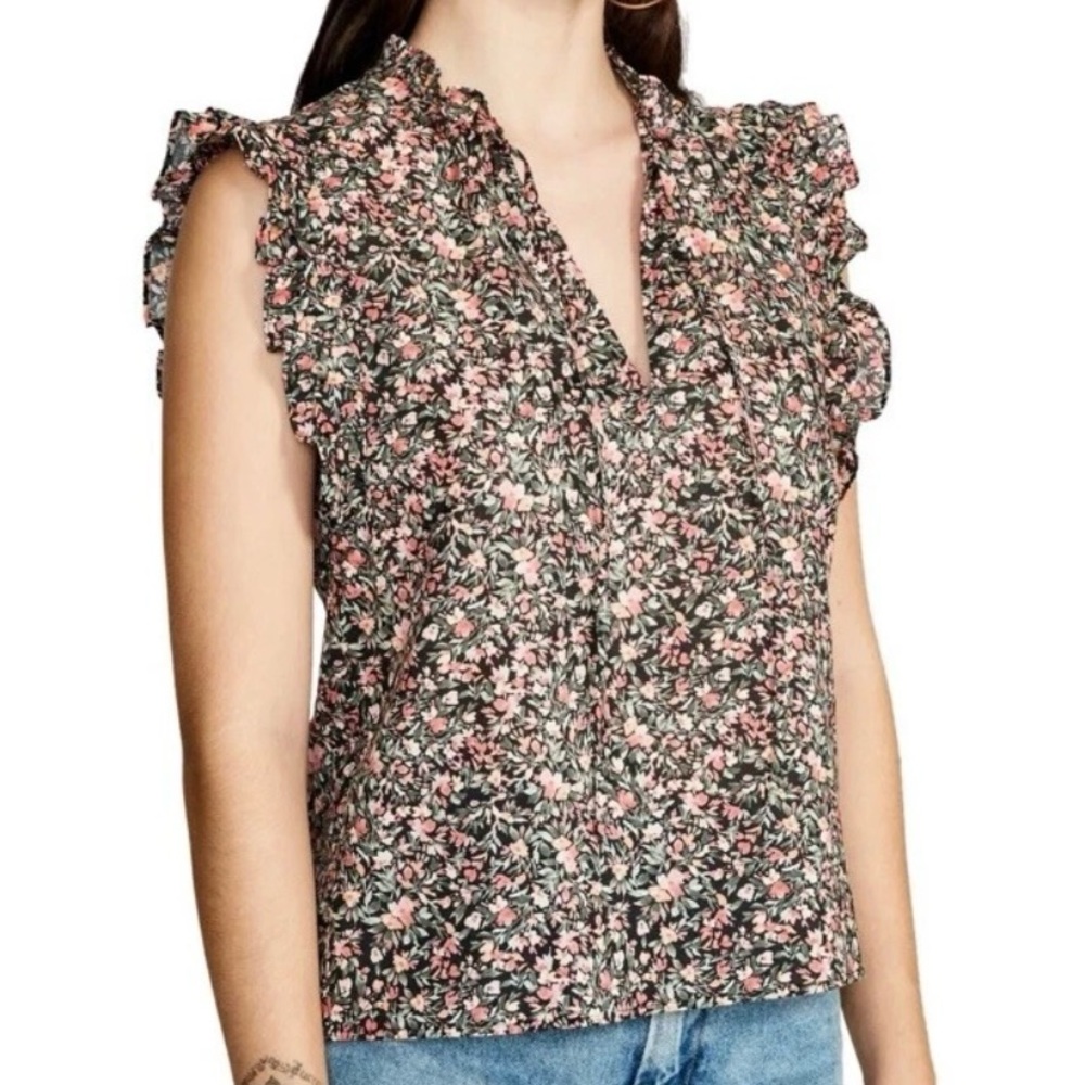 BB Dakota Floral Ruffle Sleeve Blouse